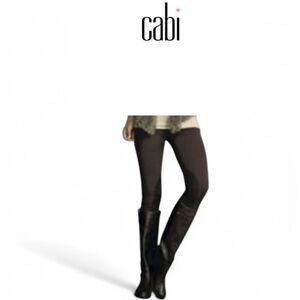 CAbi 999 Womens Skinny Equestrian Riding Black Ponte Knit Leggings Zipper Ankle 